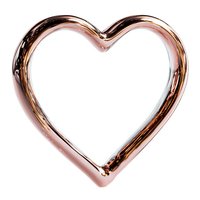 Rose gold heart frame isolated on white background for romantic designs and Valentine's Day decorations.