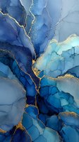 Abstract blue marble texture with gold veins and cracks for luxury interior design and modern art projects.