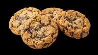 Chocolate chip cookies with golden-brown texture isolated on transparent background, ready for bakery designs, food packaging, menus, t-shirts, stickers, and print-on-demand products.