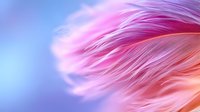 Ethereal pink and blue feathery texture with soft gradient background creates dreamy abstract macro composition. Delicate light effects add depth and movement to flowing forms.