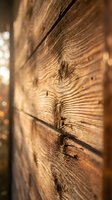 Weathered wooden planks with natural grain patterns and knots create rustic texture for interior design and construction projects.