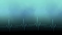 Medical heartbeat pulse rhythm on gradient blue background for healthcare and cardiology concepts.