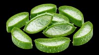 Sliced fresh cucumber pieces with water droplets, isolated on transparent background. Ready for culinary design, recipe graphics, food packaging, t-shirt designs, and print-on-demand products.