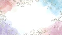 Watercolor frame with floral ornaments and celestial elements on white background for wedding invitations, greeting cards and romantic designs.