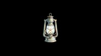 Vintage metal oil lantern with brass accents and glowing flame effect, isolated on transparent background. Ready for t-shirt designs, clipart, stickers, print-on-demand products, and sublimation projects.