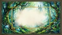 Enchanted forest frame with mystical vines and foliage creating magical border for fantasy storytelling and fairy tale designs.