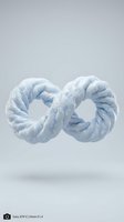 White rope twisted into infinity symbol on gray background representing endless connection and unity concepts for business presentations.