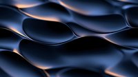 Smooth dark metallic waves with golden light reflections creating abstract flowing pattern. Modern minimalist background for luxury design projects.
