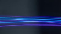 Abstract neon light streaks flowing across dark background, glowing blue and purple lines creating motion effect for technology and digital design projects.