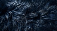 Dark blue feathery texture with flowing strands creates dramatic moody background pattern. Soft fluffy fur-like surface with ethereal movement and depth.