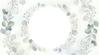 Elegant eucalyptus wreath frame with delicate botanical elements on white background, isolated for wedding invitations and greeting card designs.
