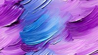 Vibrant brushstrokes in purple and blue create dynamic texture with flowing movement. Abstract artistic background with thick paint layers and expressive sweeping gestures.