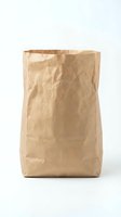 Empty kraft paper bag with crumpled texture, ideal for packaging, grocery, retail, and food storage applications.