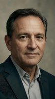 Middle-aged Caucasian male professional wearing dark blazer and light shirt against neutral background. Suitable for corporate, business, and executive portraits.