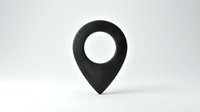 Black location pin marker icon on white background, suitable for maps, navigation apps, GPS applications, and web design projects.