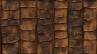 Textured brown leather pattern with embossed crocodile skin effect, rich dark tones and natural variations create luxurious reptilian surface design.