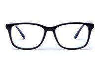 Classic black rectangular eyeglasses with clear lenses isolated on white background, modern optical frame design for vision correction and fashion accessories.