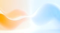 Soft flowing abstract waves in orange and blue gradient colors create gentle ethereal movement on light background, suitable for modern minimalist designs.