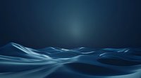 Flowing abstract waves in deep blue tones create dynamic motion against dark background, suggesting liquid surface or digital terrain for modern design projects.
