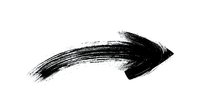 Black brush stroke arrow pointing right, dynamic grunge paint mark on white background for graphic design, signage, and directional indicators.