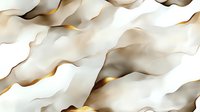 Abstract wavy white and gold pattern with smooth flowing curves and gentle shadows creating elegant dimensional surface texture. Seamless repeat design for luxury backgrounds.