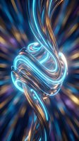 Abstract swirling energy streams with glowing blue and gold light trails creating dynamic motion blur effect on dark background for digital art projects.