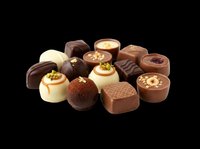 Assorted luxury chocolates and pralines isolated on transparent background, ready for confectionery clipart, stickers, t-shirt design, print on demand, and sublimation use.