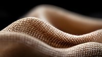 Soft waves of natural burlap textile create gentle curves and shadows on dark background, showing organic texture and material detail in macro photography.