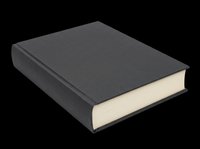 Dark hardcover book isolated on transparent background, ready for stickers, clipart, t-shirt design, print on demand, and sublimation projects.