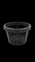Black mesh basket with rubber rim isolated on transparent background, ready for design use on t-shirts, clipart, stickers, print-on-demand products and sublimation projects.