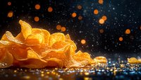 Fresh mandarin orange segments with water drops and glowing bokeh lights on dark background, macro food photography with artistic lighting effects.