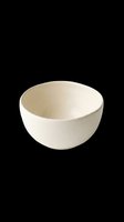 Cream ceramic bowl isolated on transparent background, ready for design use in product mockups, kitchenware graphics, t-shirt designs, and print-on-demand applications.