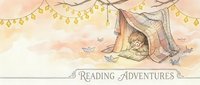 Cozy reading nook under tree with fairy lights and paper boats, watercolor illustration for children's books, educational materials, storytelling concepts.