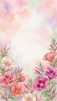 Watercolor floral border with pink and magenta blooms on a soft pastel background, perfect for greeting cards, invitations, and social media.