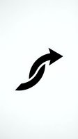 Black curved arrow pointing right on white background isolated for graphic design and business presentations.