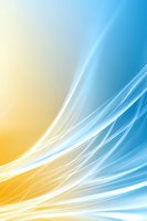 Abstract flowing lines in soft yellow and blue gradient background create dynamic movement and energy for modern business presentations and designs.