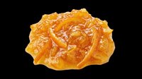 Candied orange peel preserve isolated on transparent background, ready for food design, stickers, print on demand, clipart, menu graphics, and sublimation projects.