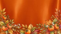 Autumn harvest border with orange pumpkins, golden leaves, and berries on warm background. Seasonal design for fall decorations, greeting cards, and harvest-themed projects.