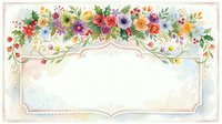 Colorful floral border with roses, peonies, and wildflowers arranged on cream background with ornate frame, suitable for invitations, greeting cards, and wedding designs.