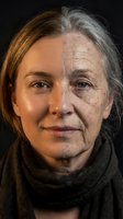 Split face portrait showing aging process from young to elderly woman with wrinkles and gray hair transformation for skincare and anti-aging concepts.