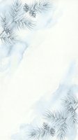 Watercolor winter pine branches with soft blue tones and white space for text overlay, holiday greeting cards and seasonal design projects.