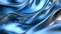 Smooth flowing waves of metallic blue silk fabric create elegant abstract pattern with light and shadow effects, luxury background for design projects.