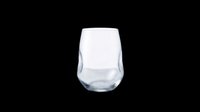 Clear stemless drinking glass isolated on transparent background, ready for T-shirt design, stickers, clipart, print on demand, and sublimation projects.