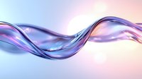 Flowing liquid wave in pink and blue colors creates dynamic abstract shape against soft gradient background. Modern design element for creative projects.