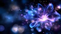 Glowing cosmic butterfly with luminous wings floating in starry space with bokeh lights and magical sparkles on dark background.