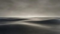 Minimalist landscape with rolling hills and dramatic cloudy sky, monochromatic tones creating serene, atmospheric mood for editorial and design projects.