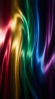 Vibrant rainbow light waves flowing in smooth curved motion creating dynamic colorful energy streams with metallic shine and luminous glow effects.