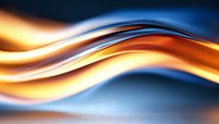 Smooth flowing waves in warm orange and cool blue tones creating dynamic motion blur effect for modern digital backgrounds and contemporary design projects.