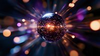 Glowing crystal ball with magical light rays and bokeh effects against dark background creates mystical atmosphere. Suitable for fortune telling and spiritual concepts.