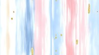 Soft pastel blue and pink watercolor brush strokes with gold glitter accents on white background, creating a gentle abstract pattern.